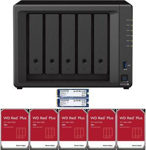 Synology DS1522+ 5-Bay NAS with 8GB RAM and 15TB (5 x 3TB) of Western Digital Red Plus Drives and 1.6TB (2 x 800GB) Synology Cache Fully Assembled and Tested By CustomTechSales