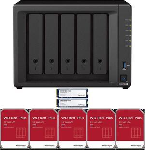 Synology DS1522+ 5-Bay NAS with 8GB RAM and 15TB (5 x 3TB) of Western Digital Red Plus Drives and 800GB (2 x 400GB) Synology Cache Fully Assembled and Tested By CustomTechSales