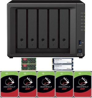 Synology DS1522+ 5-Bay NAS with 8GB RAM and 20TB (5 x 4TB) of Seagate Ironwolf NAS Drives and 800GB (2 x 400GB) Synology Cache Fully Assembled and Tested By CustomTechSales