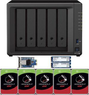Synology DS1522+ 5-Bay NAS with 8GB RAM and 20TB (5 x 4TB) of Seagate Ironwolf NAS Drives and a 10GbE Adapter and 1.6TB (2 x 800GB) Synology Cache Fully Assembled and Tested By CustomTechSales