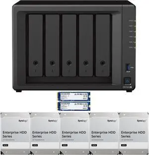Synology DS1522+ 5-Bay NAS with 8GB RAM and 20TB (5 x 4TB) of Synology Enterprise Drives and 1.6TB (2 x 800GB) Synology Cache Fully Assembled and Tested By CustomTechSales