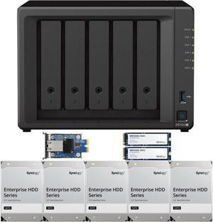 Synology DS1522+ 5-Bay NAS with 8GB RAM and 20TB (5 x 4TB) of Synology Enterprise Drives and a 10GbE Adapter and 800GB (2 x 400GB) Synology Cache Fully Assembled and Tested By CustomTechSales