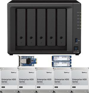 Synology DS1522+ 5-Bay NAS with 8GB RAM and 20TB (5 x 4TB) of Synology Enterprise Drives and a 10GbE Adapter and 1.6TB (2 x 800GB) Synology Cache Fully Assembled and Tested By CustomTechSales