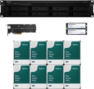 Synology RS1221RP+ RackStation with 4GB RAM, 800GB (2x400GB) Synology Cache and 32TB (8 x 4TB) of Synology Plus NAS Drives Fully Assembled and Tested By CustomTechSales