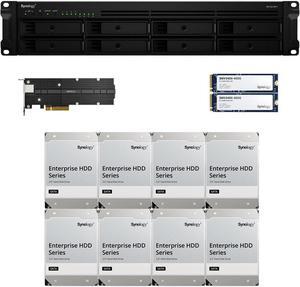 Synology RS1221RP+ RackStation with 4GB RAM, 800GB (2x400GB) Synology Cache and 32TB (8 x 4TB) of Synology Enterprise Drives Fully Assembled and Tested By CustomTechSales