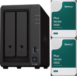 Synology DS723+ 2-Bay NAS, 2GB RAM, 24TB (2 x 12TB) of Synology Plus NAS Drives Fully Assembled and Tested By CustomTechSales