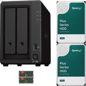 Synology DS723+ 2-Bay NAS, 8GB RAM, 8TB (2 x 4TB) of Synology Plus NAS Drives Fully Assembled and Tested By CustomTechSales