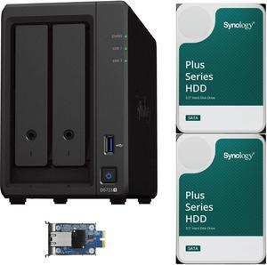 Synology DS723+ 2-Bay NAS, 2GB RAM, 10GbE Adapter, 8TB (2 x 4TB) of Synology Plus NAS Drives Fully Assembled and Tested By CustomTechSales