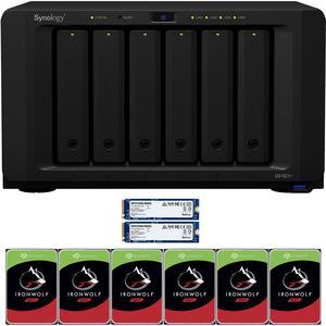 Synology DS1621+ 6-Bay NAS with 4GB RAM and 24TB (6 x 4TB) of Seagate Ironwolf NAS Drives and 1.6TB (2 x 800GB) Synology Cache Fully Assembled and Tested By CustomTechSales