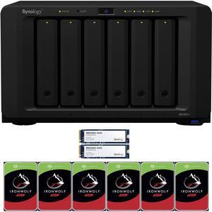 Synology DS1621+ 6-Bay NAS with 4GB RAM and 48TB (6 x 8TB) of Seagate Ironwolf NAS Drives and 800GB (2 x 400GB) Synology Cache Fully Assembled and Tested By CustomTechSales