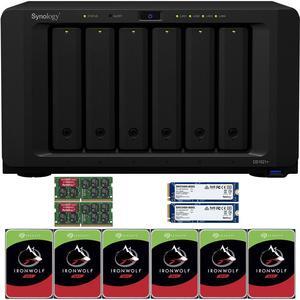 Synology DS1621+ 6-Bay NAS with 16GB RAM and 24TB (6 x 4TB) of Seagate Ironwolf NAS Drives and 1.6TB (2 x 800GB) Synology Cache Fully Assembled and Tested By CustomTechSales