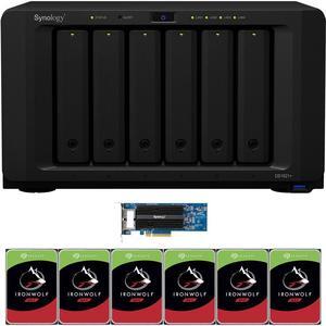 Synology DS1621+ 6-Bay NAS with 4GB RAM, a 2-port 10GbE Adapter and 72TB (6 x 12TB) of Seagate Ironwolf NAS Drives Fully Assembled and Tested By CustomTechSales