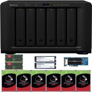 Synology DS1621+ 6-Bay NAS with 32GB RAM, a 2-port 10GbE Adapter and 24TB (6 x 4TB) of Seagate Ironwolf NAS Drives and 800GB (2 x 400GB) Synology Cache Fully Assembled and Tested By CustomTechSales