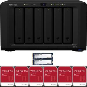 Synology DS1621+ 6-Bay NAS with 4GB RAM and 18TB (6 x 3TB) of Western Digital Red Plus NAS Drives and 800GB (2 x 400GB) Synology Cache Fully Assembled and Tested By CustomTechSales