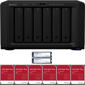 Synology DS1621+ 6-Bay NAS with 4GB RAM and 12TB (6 x 2TB) of Western Digital Red Plus NAS Drives and 800GB (2 x 400GB) Synology Cache Fully Assembled and Tested By CustomTechSales