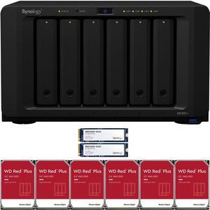 Synology DS1621+ 6-Bay NAS with 4GB RAM and 18TB (6 x 3TB) of Western Digital Red Plus NAS Drives and 800GB (2 x 400GB) Synology Cache Fully Assembled and Tested By CustomTechSales