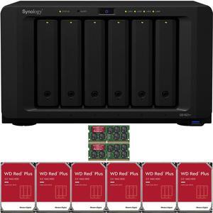 Synology DS1621+ 6-Bay NAS with 16GB RAM and 60TB (6 x 10TB) of Western Digital Red Plus NAS Drives Fully Assembled and Tested By CustomTechSales