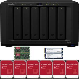 Synology DS1621+ 6-Bay NAS with 8GB RAM and 60TB (6 x 10TB) of Western Digital Red Plus NAS Drives and 800GB (2 x 400GB) Synology Cache Fully Assembled and Tested By CustomTechSales