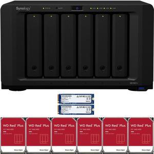 Synology DS1621+ 6-Bay NAS with 4GB RAM and 18TB (6 x 3TB) of Western Digital Red Plus NAS Drives and 1.6TB (2 x 800GB) Synology Cache Fully Assembled and Tested By CustomTechSales