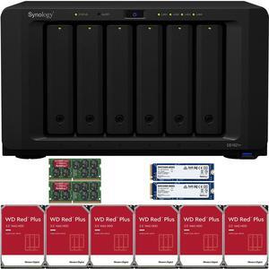 Synology DS1621+ 6-Bay NAS with 16GB RAM and 60TB (6 x 10TB) of Western Digital Red Plus NAS Drives and 1.6TB (2 x 800GB) Synology Cache Fully Assembled and Tested By CustomTechSales