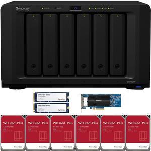 Synology DS1621+ 6-Bay NAS with 4GB RAM, a 2-port 10GbE Adapter, 18TB (6 x 3TB) of Western Digital Red Plus NAS Drives, 800GB (2 x 400GB) Synology Cache Fully Assembled and Tested By CustomTechSales