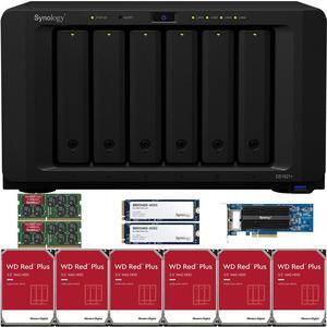 Synology DS1621+ 6-Bay NAS with 32GB RAM, a 2-port 10GbE Adapter, 24TB (6 x 4TB) of Western Digital Red Plus NAS Drives, 800GB (2 x 400GB) Synology Cache Fully Assembled and Tested By CustomTechSales
