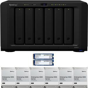 Synology DS1621+ 6-Bay NAS with 4GB RAM and 48TB (6 x 8TB) of Synology Enterprise Drives and 1.6TB (2 x 800GB) Synology Cache Fully Assembled and Tested By CustomTechSales