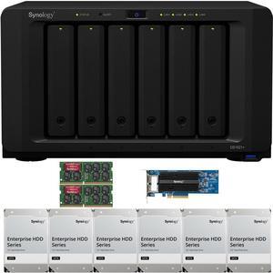 Synology DS1621+ 6-Bay NAS with 32GB RAM, a 2-port 10GbE Adapter and 24TB (6 x 4TB) of Synology Enterprise Drives Fully Assembled and Tested By CustomTechSales