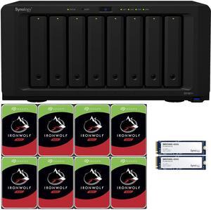 Synology DS1821+ 8-Bay NAS with 4GB RAM and 32TB (8 x 4TB) of Seagate Ironwolf NAS Drives and 800GB (2 x 400GB) Synology Cache Fully Assembled and Tested By CustomTechSales