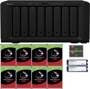 Synology DS1821+ 8-Bay NAS with 32GB RAM and 96TB (8 x 12TB) of Seagate Ironwolf NAS Drives and 800GB (2 x 400GB) Synology Cache Fully Assembled and Tested By CustomTechSales
