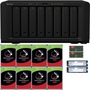 Synology DS1821+ 8-Bay NAS with 8GB RAM and 32TB (8 x 4TB) of Seagate Ironwolf NAS Drives and 1.6TB (2 x 800GB) Synology Cache Fully Assembled and Tested By CustomTechSales
