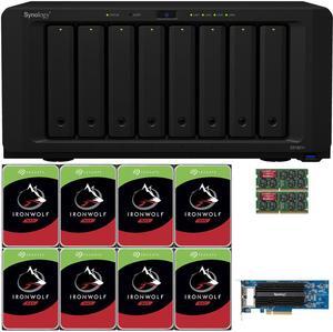 Synology DS1821+ 8-Bay NAS with 16GB RAM, a 2-port 10GbE Adapter and 32TB (8 x 4TB) of Seagate Ironwolf NAS Drives Fully Assembled and Tested By CustomTechSales