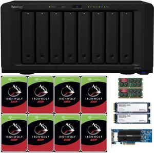 Synology DS1821+ 8-Bay NAS with 32GB RAM, a 2-port 10GbE Adapter and 64TB (8 x 8TB) of Seagate Ironwolf NAS Drives and 800GB (2 x 400GB) Synology Cache Fully Assembled and Tested By CustomTechSales