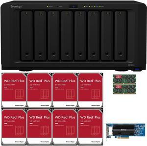 Synology DS1821+ 8-Bay NAS with 16GB RAM, a 2-port 10GbE Adapter, 96TB (8 x 12TB) of Western Digital Red Plus NAS Drives Fully Assembled and Tested By CustomTechSales