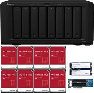 Synology DS1821+ 8-Bay NAS with 4GB RAM, a 2-port 10GbE Adapter, 96TB (8x12TB) of Western Digital Red Plus NAS Drives, 800GB (2x400GB) Synology Cache Fully Assembled and Tested By CustomTechSales