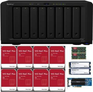 Synology DS1821+ 8-Bay NAS with 16GB RAM, a 2-port 10GbE Adapter, 24TB (8x3TB) of Western Digital Red Plus NAS Drives, 800GB (2x400GB) Synology Cache Fully Assembled and Tested By CustomTechSales
