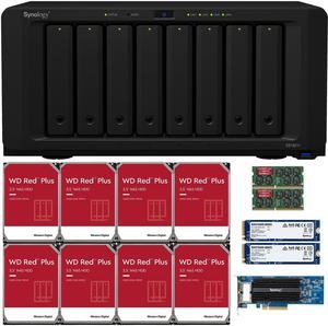 Synology DS1821+ 8-Bay NAS with 8GB RAM, a 2-port 10GbE Adapter, 96TB (8x12TB) of Western Digital Red Plus NAS Drives, 1.6TB (2x800GB) Synology Cache Fully Assembled and Tested By CustomTechSales