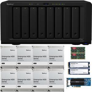 Synology DS1821+ 8-Bay NAS with 8GB RAM, a 2-port 10GbE Adapter and 128TB (8 x 16TB) of Synology Enterprise Drives and 800GB (2 x 400GB) Synology Cache Fully Assembled and Tested By CustomTechSales