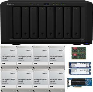 Synology DS1821+ 8-Bay NAS with 32GB RAM, a 2-port 10GbE Adapter and 64TB (8 x 8TB) of Synology Enterprise Drives and 1.6TB (2 x 800GB) Synology Cache Fully Assembled and Tested By CustomTechSales