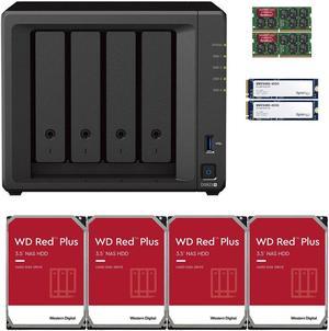 Synology DS923+ Dual-Core 4-Bay NAS, 16GB RAM, 16TB (4 x 4TB) of Western Digital Red Plus Drives, and 800GB (2 x 400GB) of Synology Cache Fully Assembled and Tested By CustomTechSales