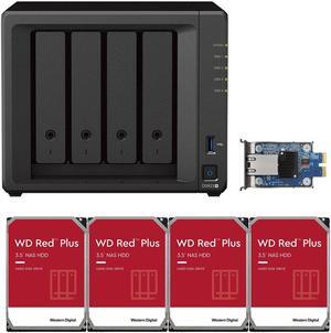 Synology DS923+ Dual-Core 4-Bay NAS, 4GB RAM, 32TB (4 x 8TB) of Western Digital Red Plus Drives, and a 10GbE Adapter Fully Assembled and Tested By CustomTechSales