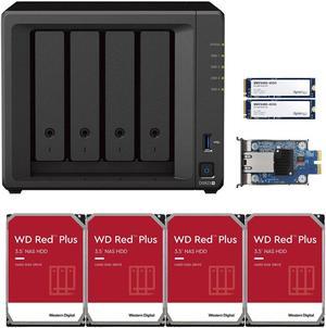 Synology DS923+ Dual-Core 4-Bay NAS, 4GB RAM, 12TB (4 x 3TB) of Western Digital Red Plus Drives, 10GbE Adapter, and 800GB (2 x 400GB) of Synology Cache Fully Assembled and Tested By CustomTechSales
