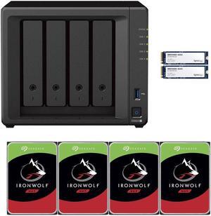 Synology DS923+ Dual-Core 4-Bay NAS, 4GB RAM, 32TB (4 x 8TB) of Seagate Ironwolf NAS Drives, and 800GB (2 x 400GB) of Synology Cache Fully Assembled and Tested By CustomTechSales