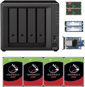 Synology DS923+ Dual-Core 4-Bay NAS, 16GB RAM, 48TB (4 x 12TB) of Seagate Ironwolf NAS Drives, 10GbE Adapter, and 1.6TB (2 x 800GB) of Synology Cache Fully Assembled and Tested By CustomTechSales