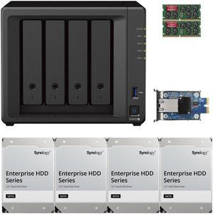 Synology DS923+ Dual-Core 4-Bay NAS, 32GB RAM, 16TB (4 x 4TB) of Synology Enterprise Drives, and a 10GbE Adapter Fully Assembled and Tested By CustomTechSales