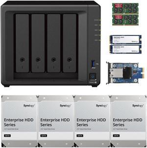 Synology DS923+ Dual-Core 4-Bay NAS, 32GB RAM, 48TB (4 x 12TB) of Synology Enterprise Drives, 10GbE Adapter, and 800GB (2 x 400GB) Synology Cache Fully Assembled and Tested By CustomTechSales Synology DS923+ Dual-Core 4-Bay NAS, 32GB RAM, 48TB (4 x 12TB) of Synology Enterprise Drives, 10GbE Adapter, and 800GB (2 x 400GB) Synology Cache Fully Assembled and Tested By CustomTechSales