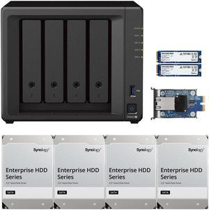 Synology DS923+ Dual-Core 4-Bay NAS, 4GB RAM, 48TB (4 x 12TB) of Synology Enterprise Drives, 10GbE Adapter, and 1.6TB (2 x 800GB) Synology Cache Fully Assembled and Tested By CustomTechSales Synology DS923+ Dual-Core 4-Bay NAS, 4GB RAM, 48TB (4 x 12TB) of Synology Enterprise Drives, 10GbE Adapter, and 1.6TB (2 x 800GB) Synology Cache Fully Assembled and Tested By CustomTechSales