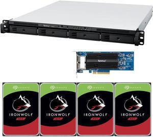 Synology RS822+ AMD Ryzen V1500B 4-Bay NAS 2GB RAM, E10G18-T2 10GbE Adapter, 16TB (4 x 4TB) of Seagate Ironwolf NAS Drives Fully Assembled and Tested By CustomTechSales