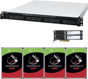 Synology RS822+ AMD Ryzen V1500B 4-Bay NAS 2GB RAM, 800GB (2x400GB) Cache, 48TB (4 x 12TB) of Seagate Ironwolf NAS Drives Fully Assembled and Tested By CustomTechSales