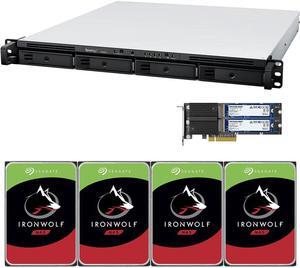 Synology RS822+ AMD Ryzen V1500B 4-Bay NAS 2GB RAM, 1.6TB (2x800GB) Cache, 48TB (4 x 12TB) of Seagate Ironwolf NAS Drives Fully Assembled and Tested By CustomTechSales